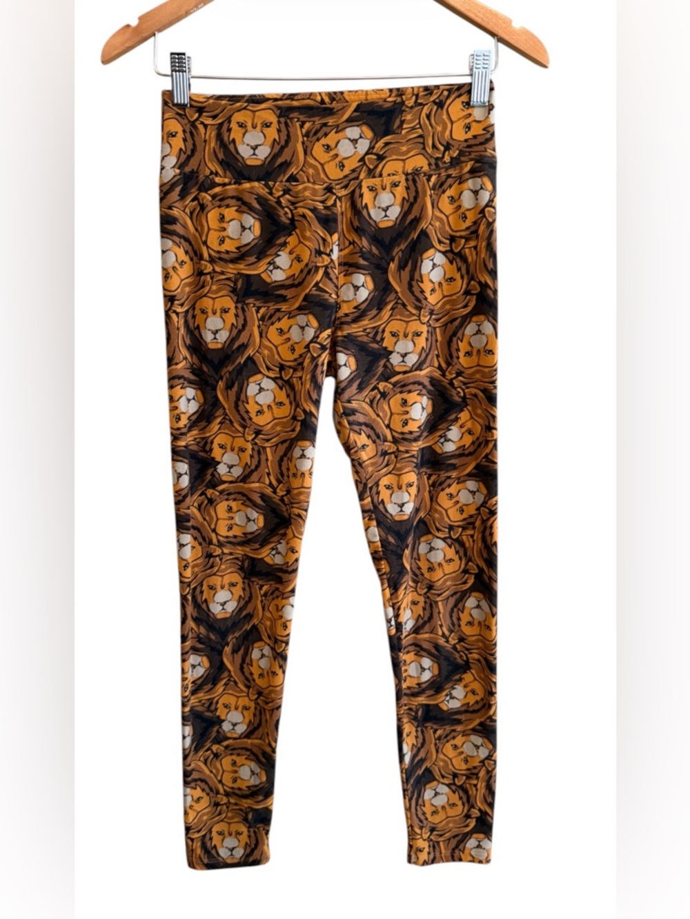 LuLaRoe Lion Print Leggings - Orange, Brown, Black